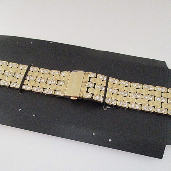 COACH - Crystal Watch Strap Gold Tone - Picture 1 of 9